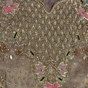 Stunning Pakistani/Indian Formal Shalwar Kameez Suit with Handwork/Zardozi